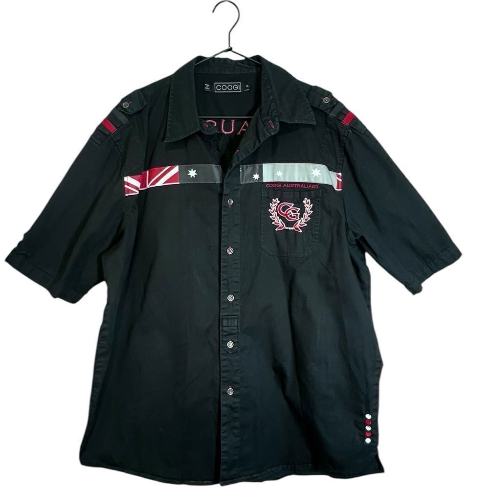 Coogi Short Sleeve Button Up Black Men XL Embroidered - Picture 5 of 8